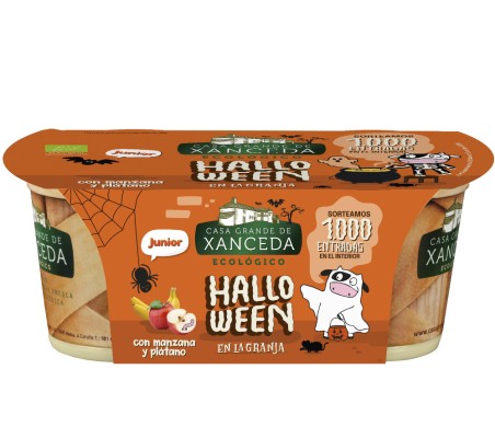 Junior Yogur ecológico con LGG® con Manzana y Plátano - 2x125g  - Casa Grande de Xanceda
